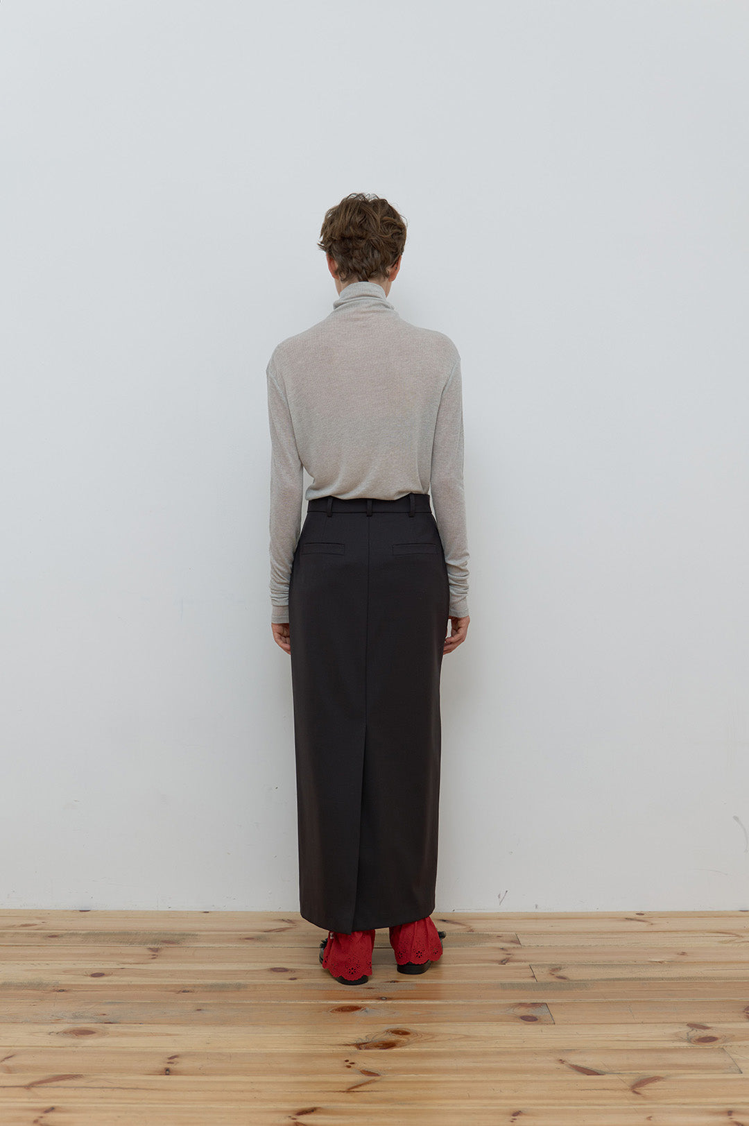 BASIC TURTLE NECK TOP LIGHT GREY