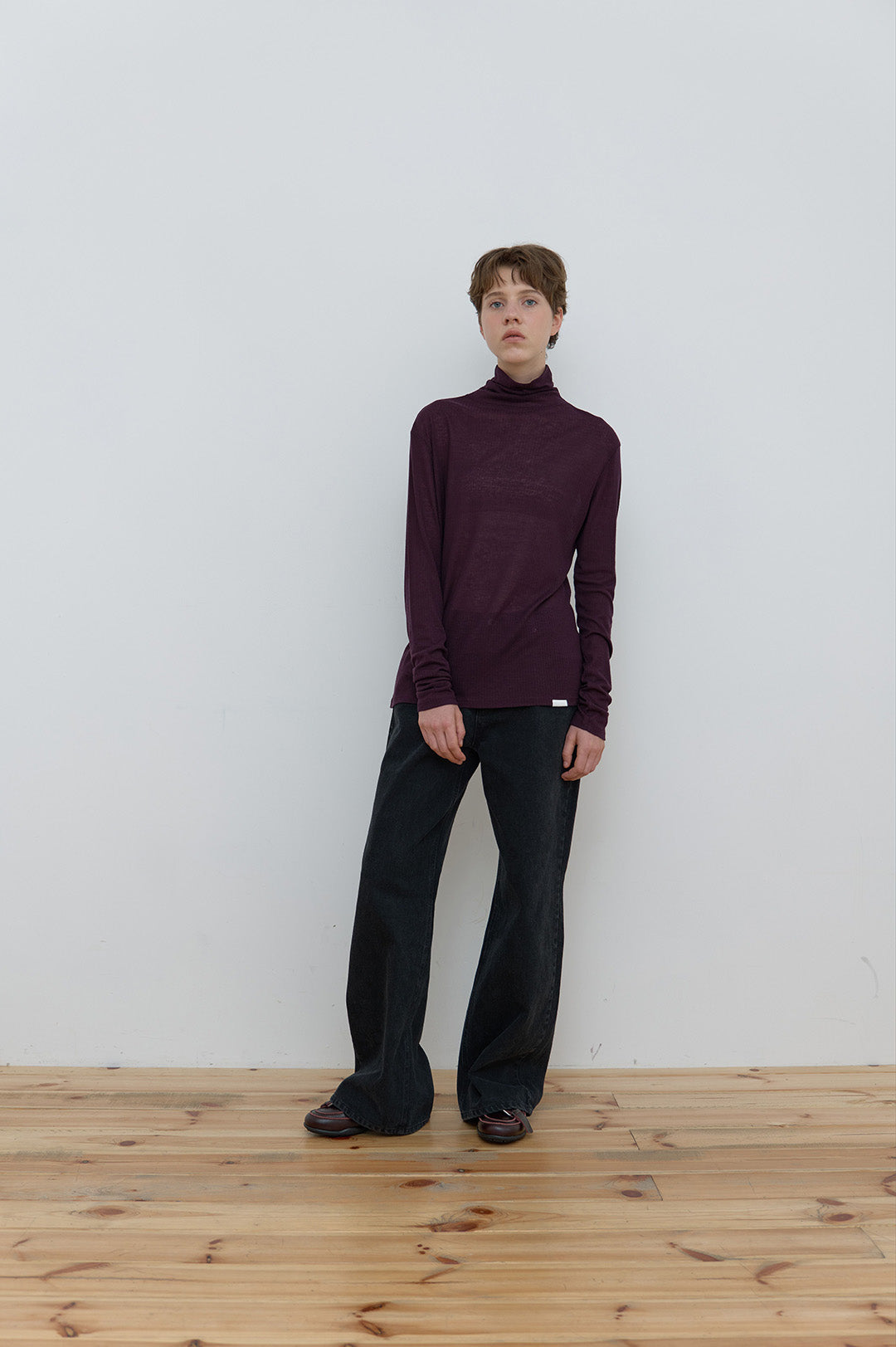 BASIC TURTLE NECK TOP LIGHT PURPLE