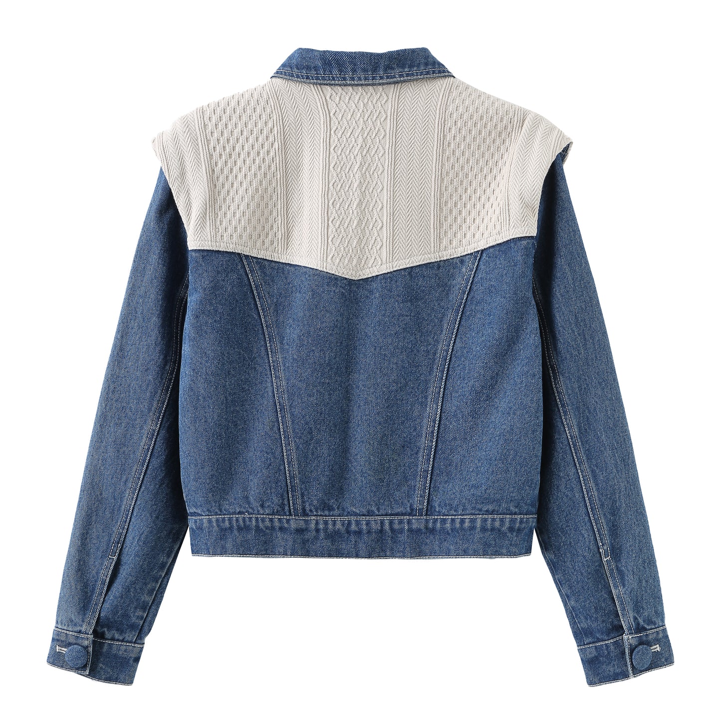 Knit Panel Denim Jacket