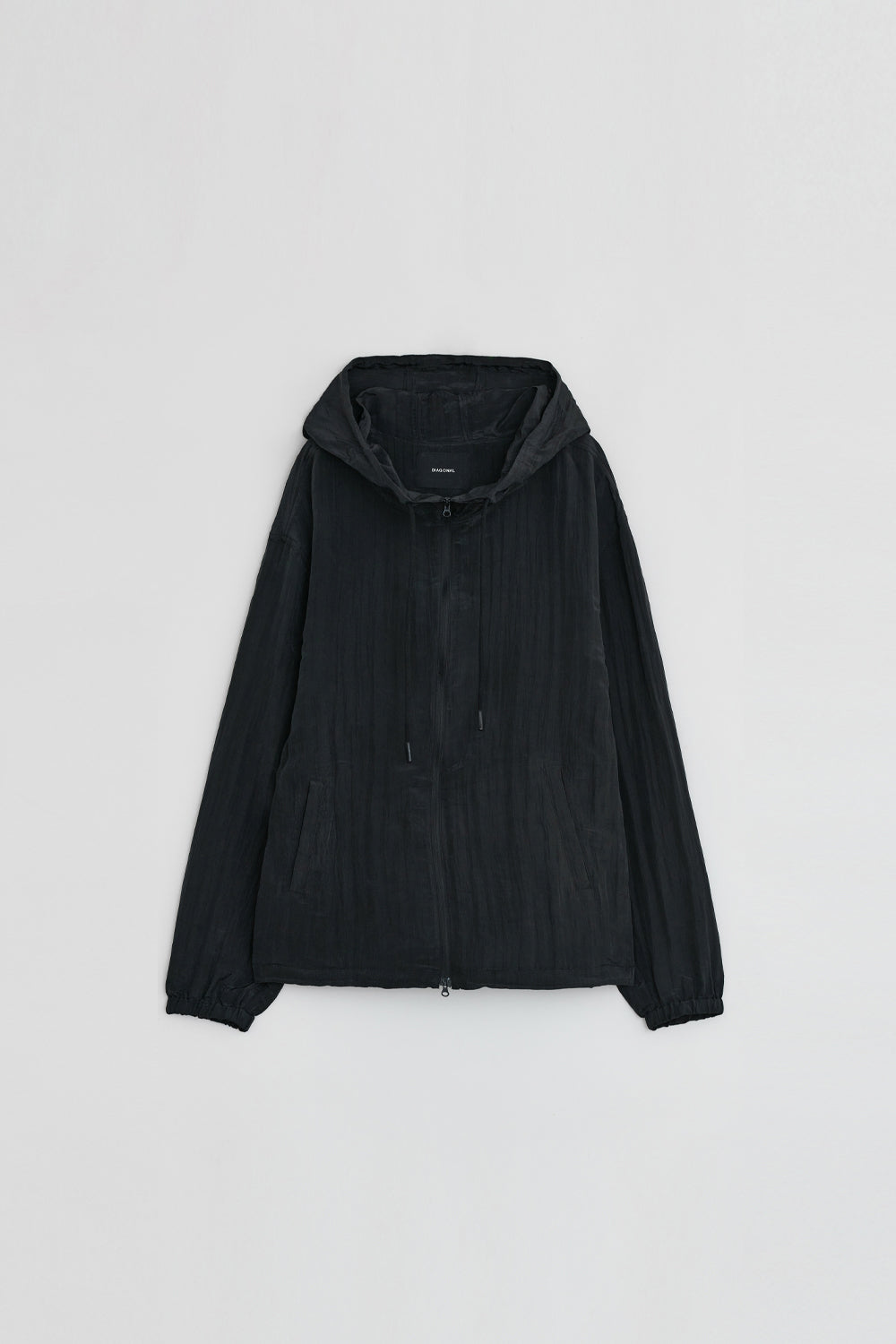 CREASE HOODIE ZIP UP BLACK