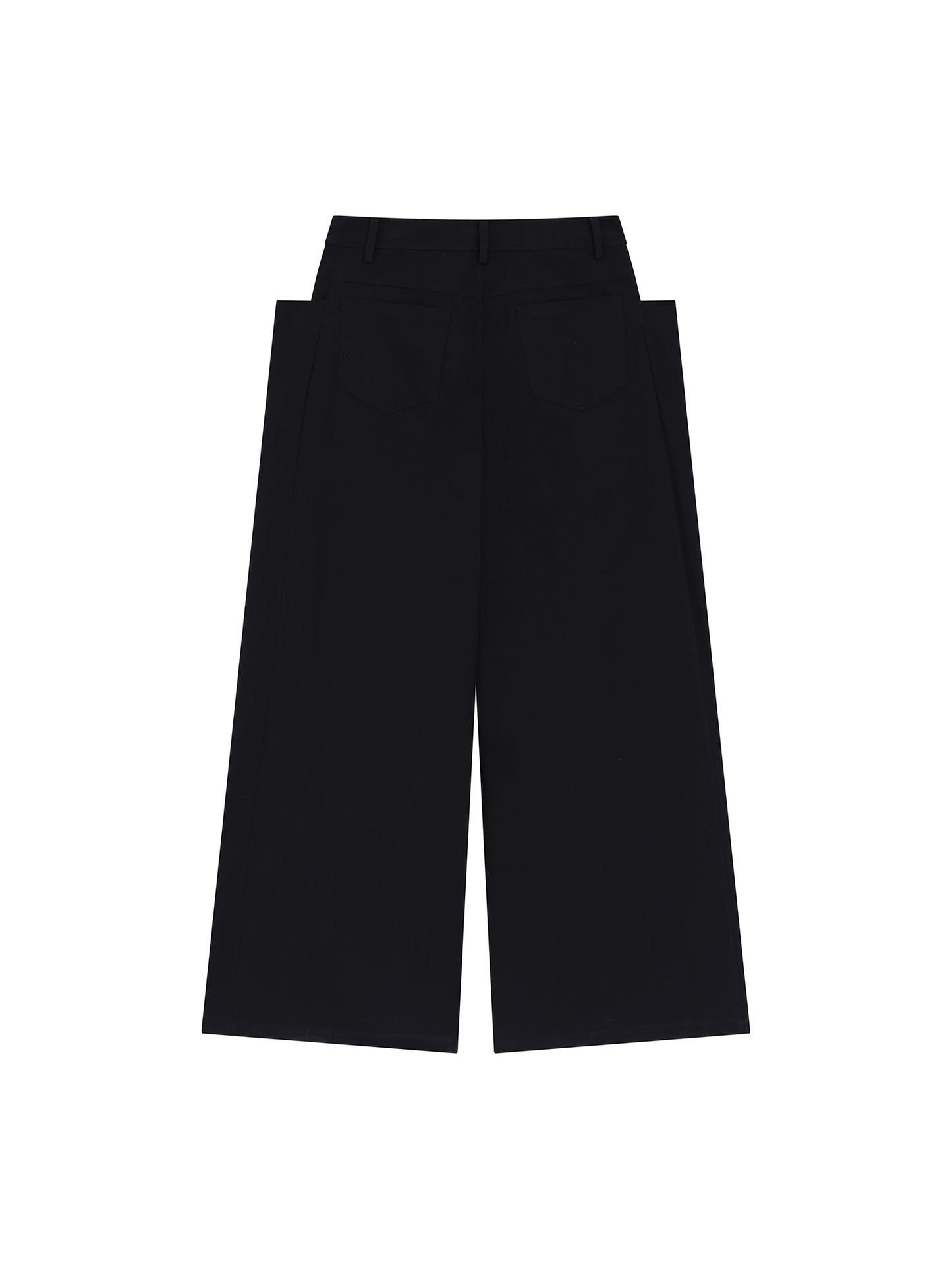 Wide-Leg Trousers with Draped Pockets