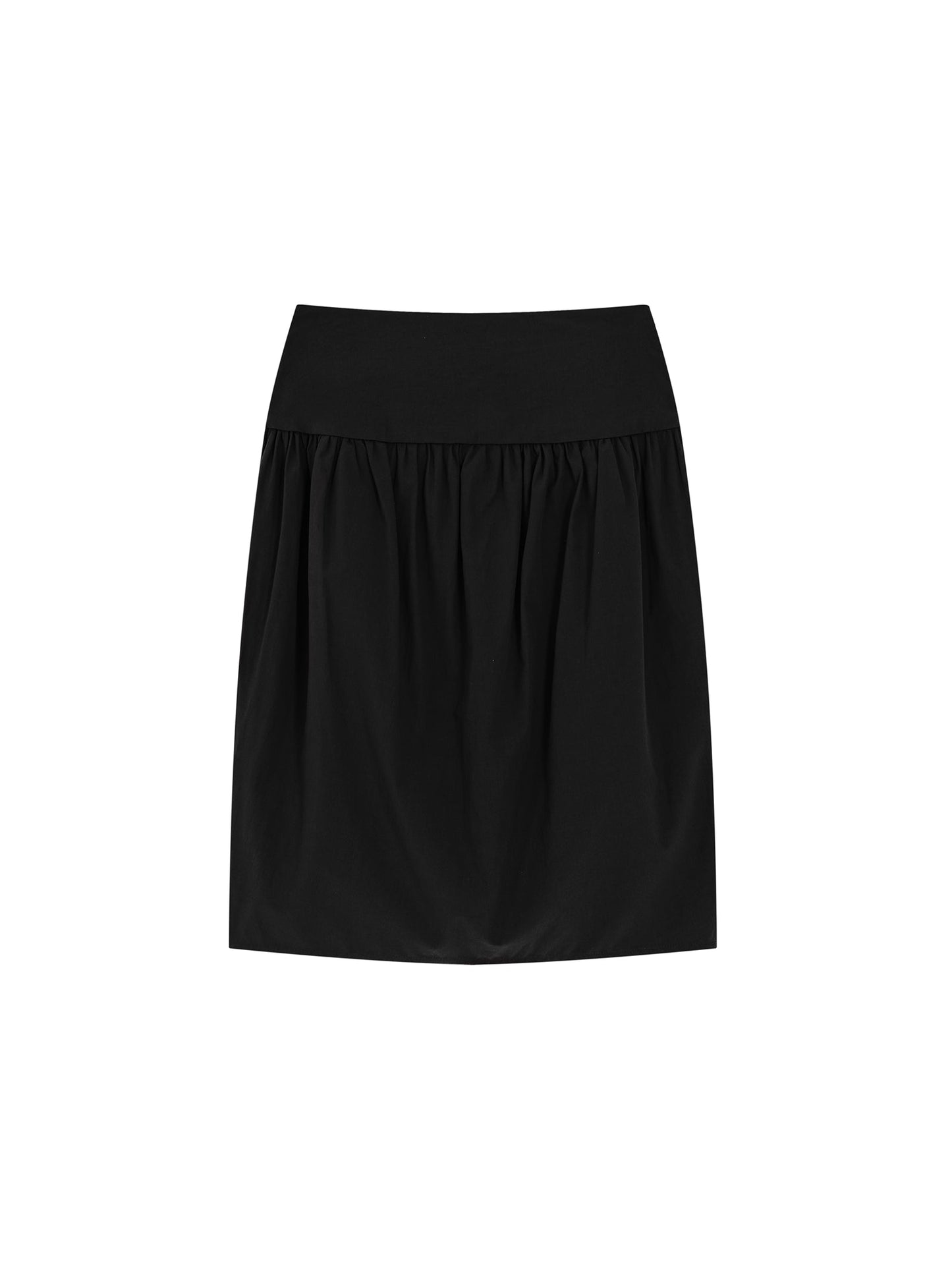 Pleated Cotton Over-the-Knee Skirt
