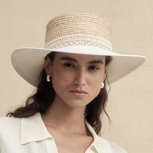 Textured Weave Fringe Boater