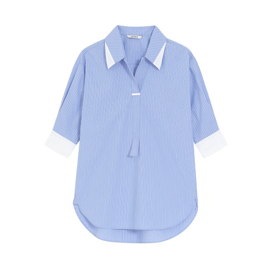 Folding Sleeves Navy Style Shirt