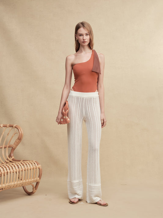 Paper Knit Wide-Leg Pants
