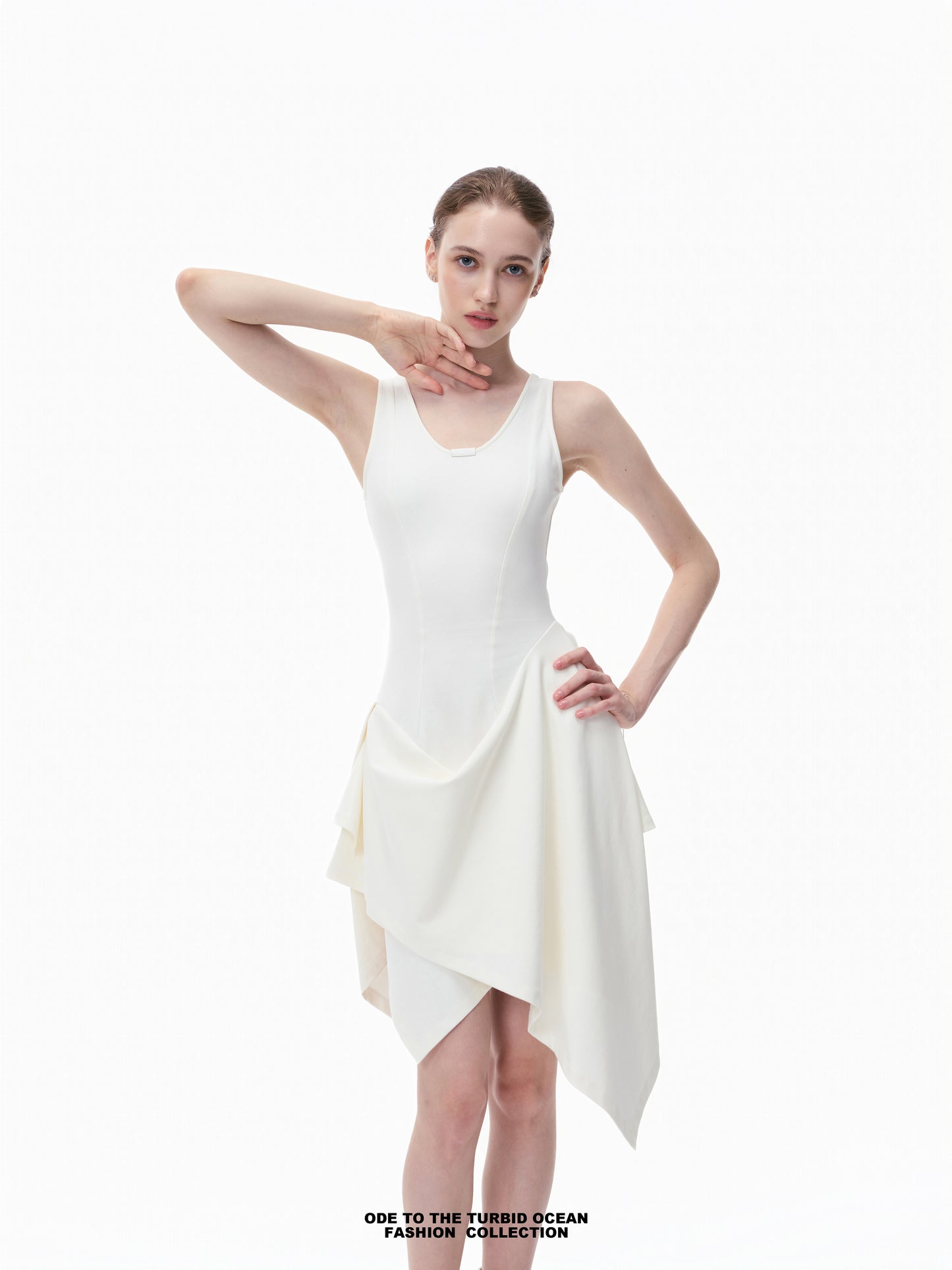 Luxury Irregular Pleated Dress, Draping & Slim Fit, Elegant Original Summer Dress