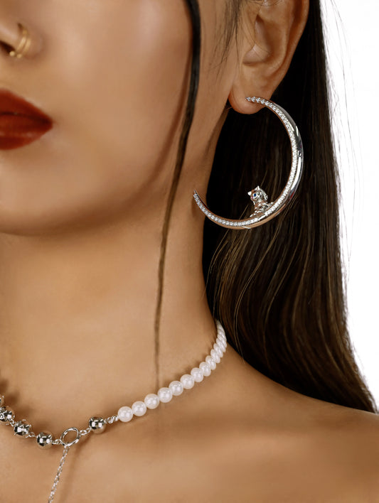 Planet Series - TATA Moon Pearl Earrings