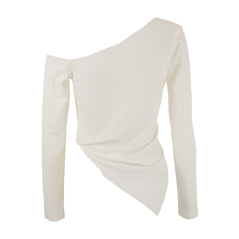 Diagonal Wrap Basic Top White