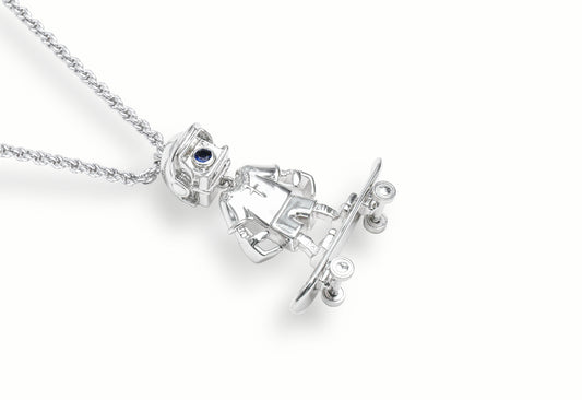 Robot Skateboard Necklace