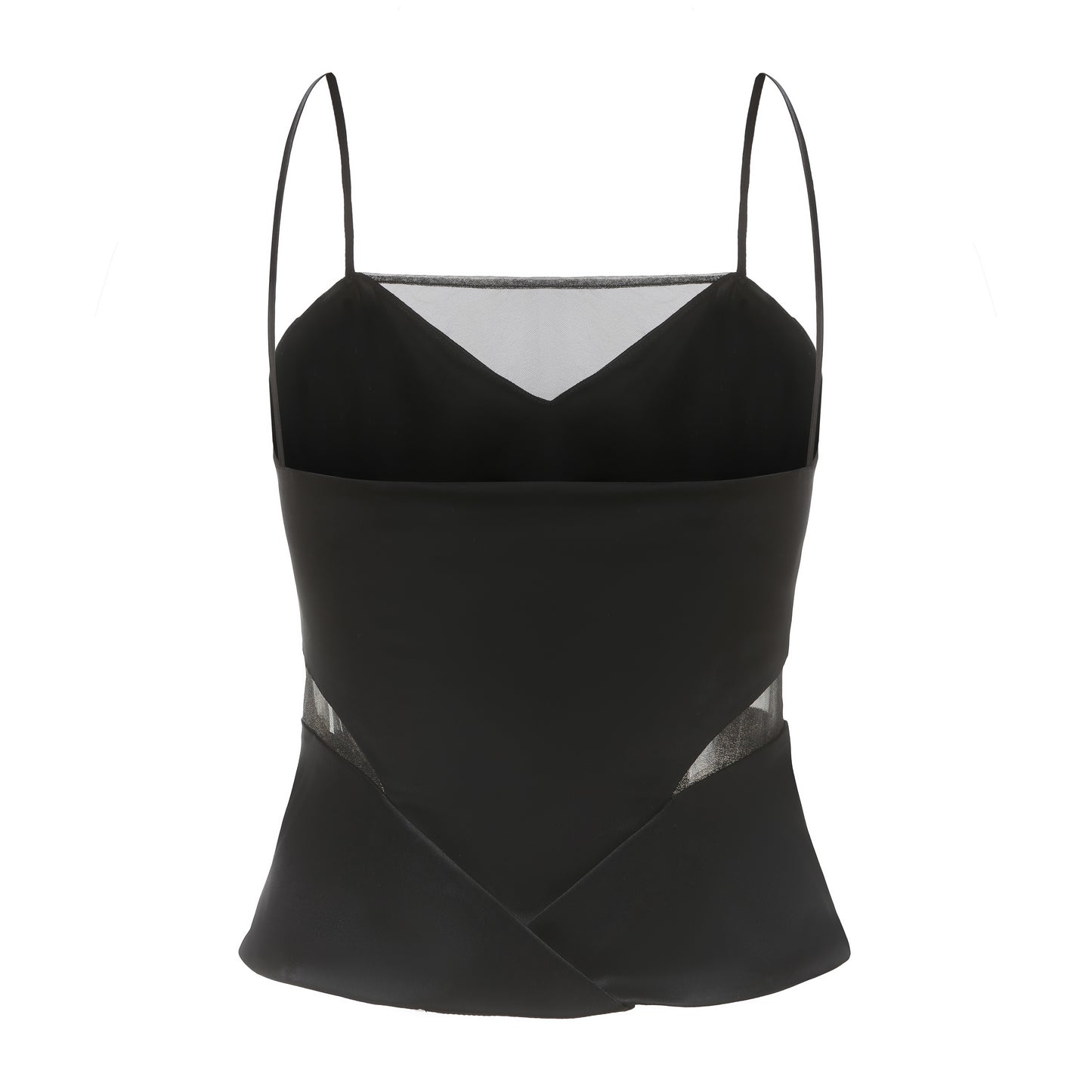 Black Mesh Panel Camisole Top