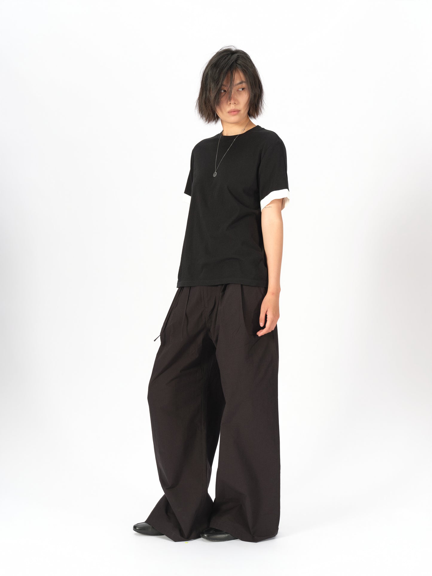 Satin Rolled-Sleeve Tee