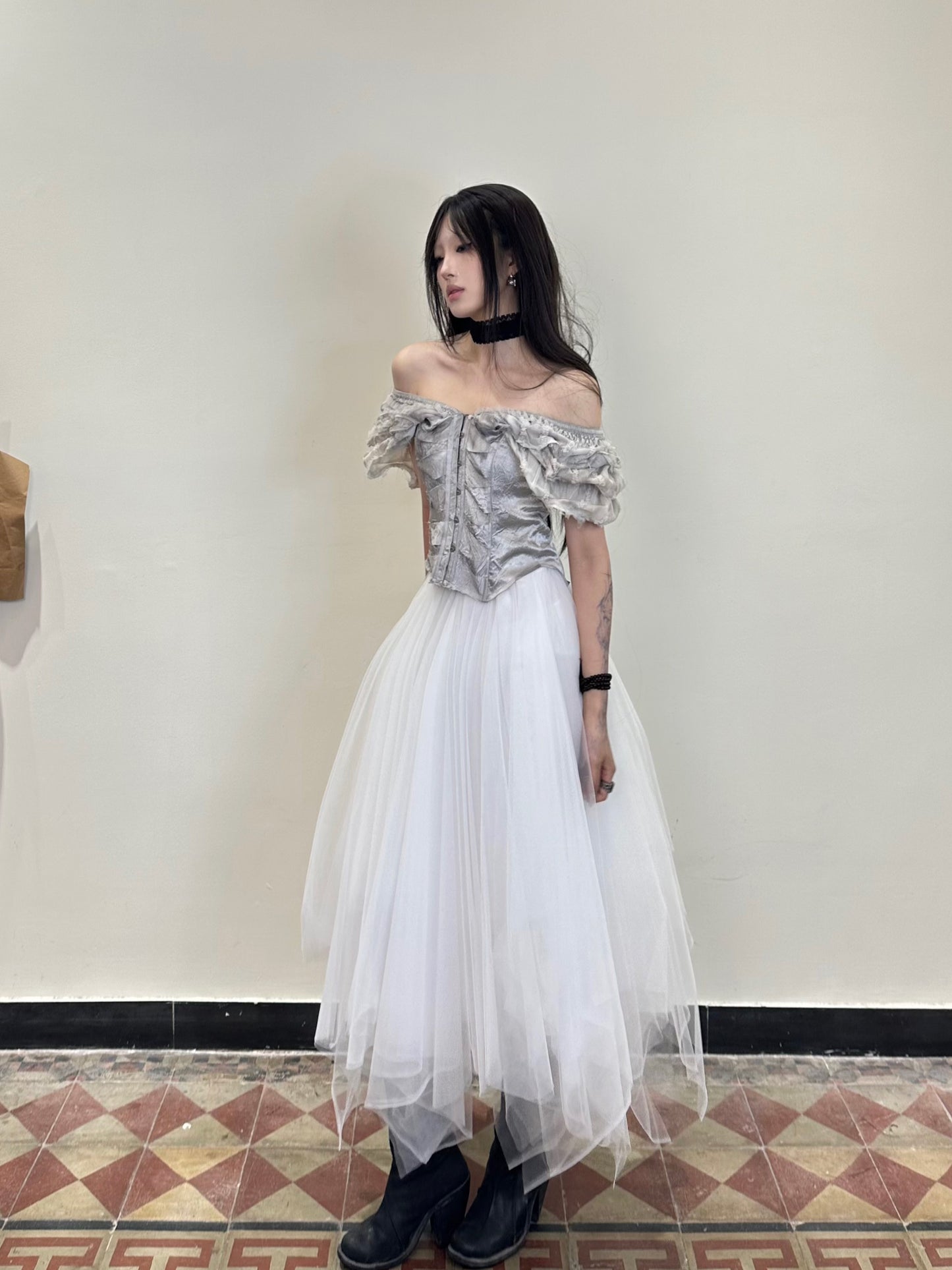 Forest Elf Tulle Skirt White