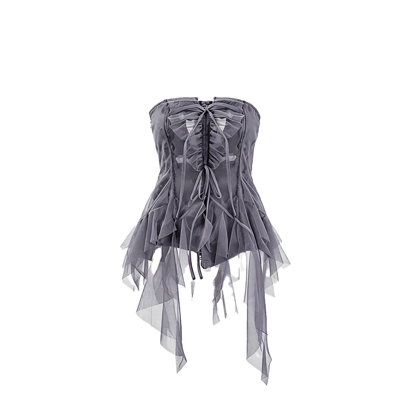 Fragmented Memories Smocked Top Purple