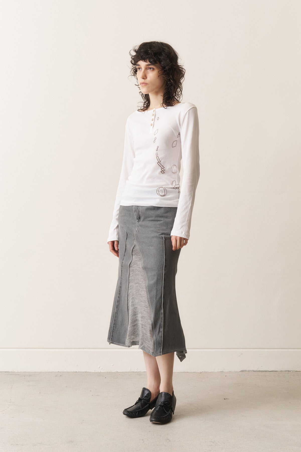 Layered Hybrid Skirt Ash