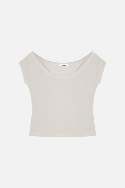 VELVET RAGLAN TOP / LIGHT GRAY