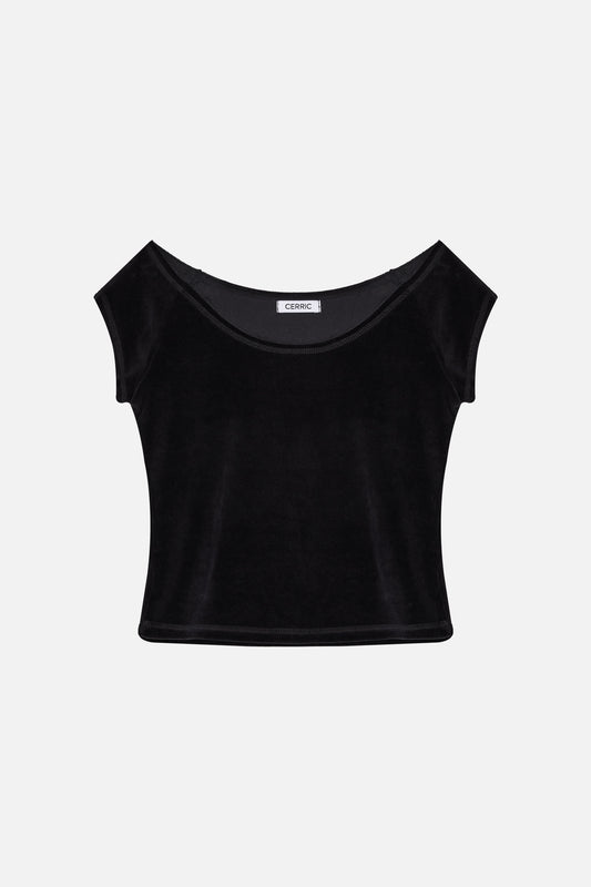 VELVET RAGLAN TOP / BLACK