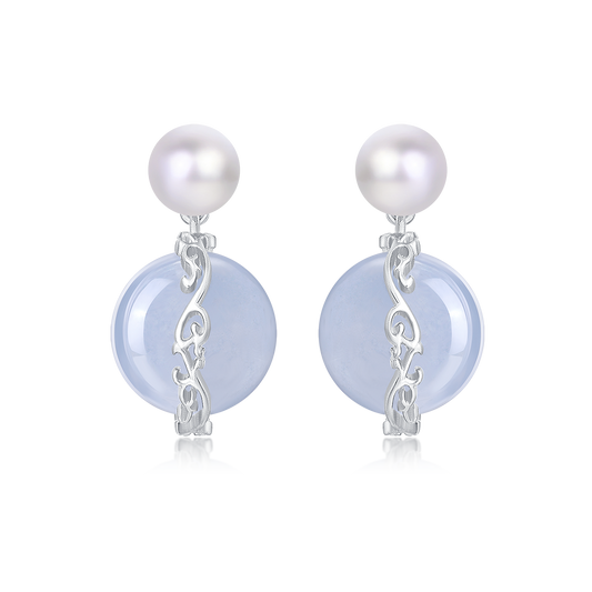 Vine-Set Gemstone Drop Earrings · Ethereal Void