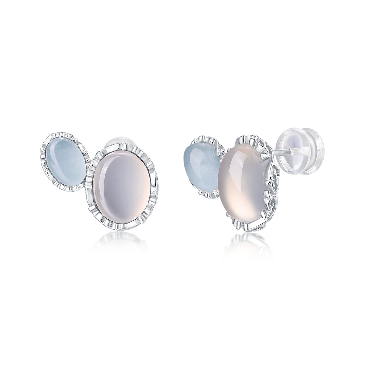 Twin Gemstone Stud Earrings · Ethereal Void