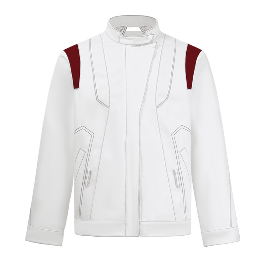 Color-blocked denim jacket