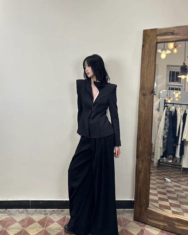 Roman blazer Jacquard Black