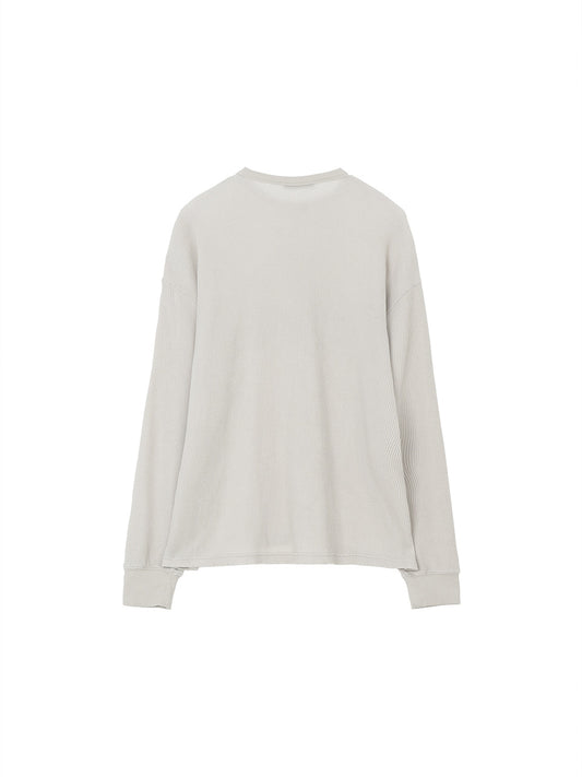 Kijun MEN|Original Logo Waffle Long Sleeve Tee Light Grey