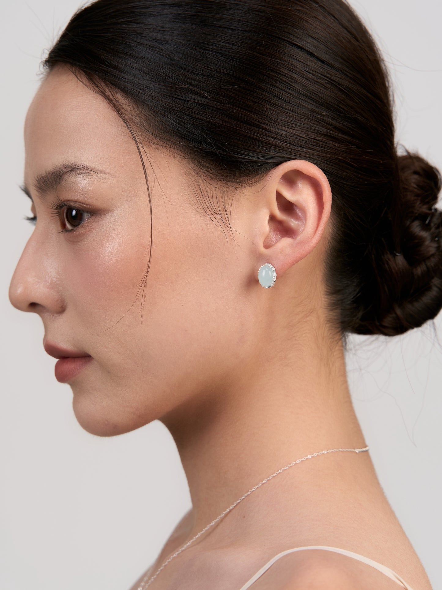 Vine-Set Gemstone Stud Earrings · Ethereal Void