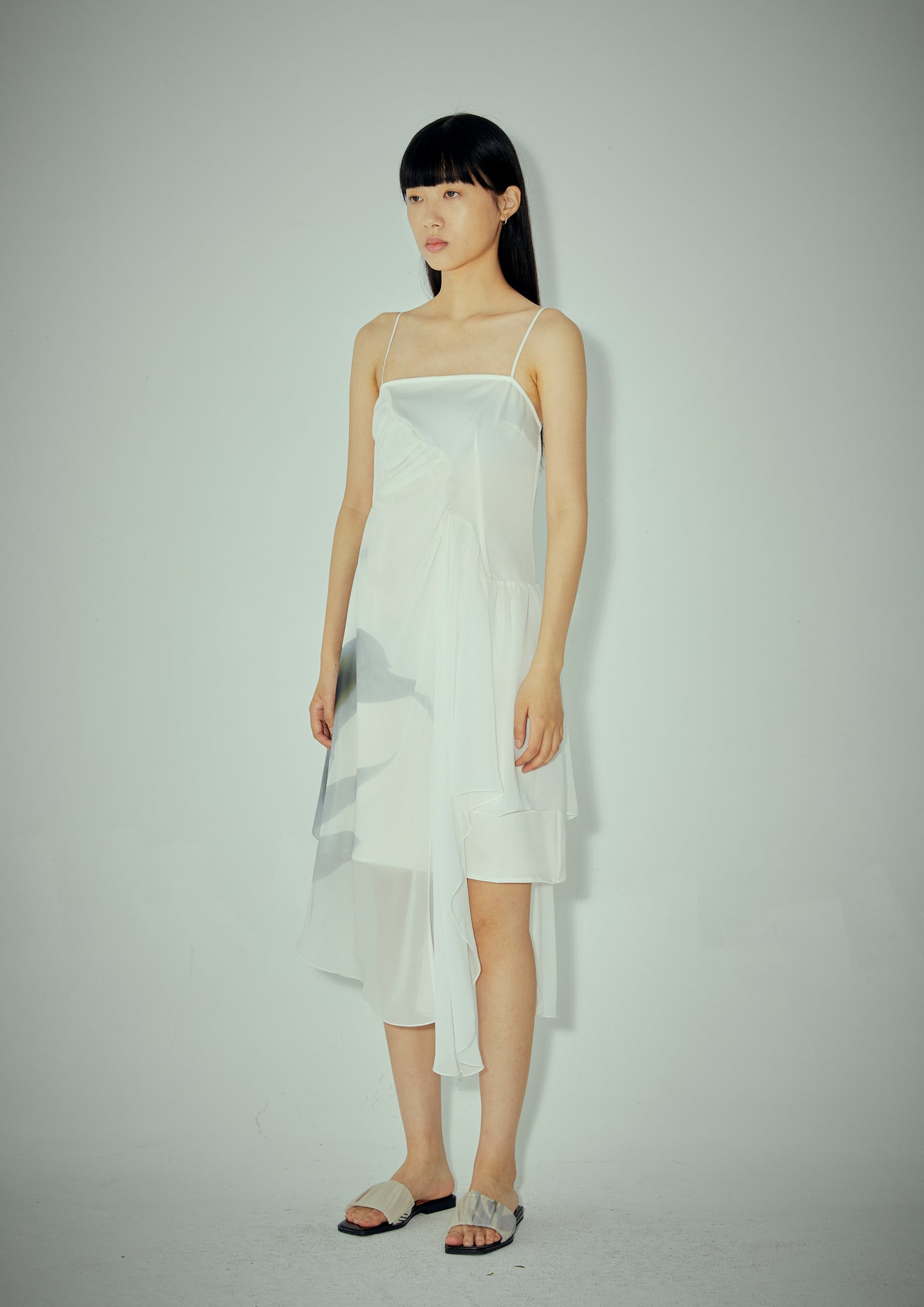 Printed Chiffon Suspender Dress