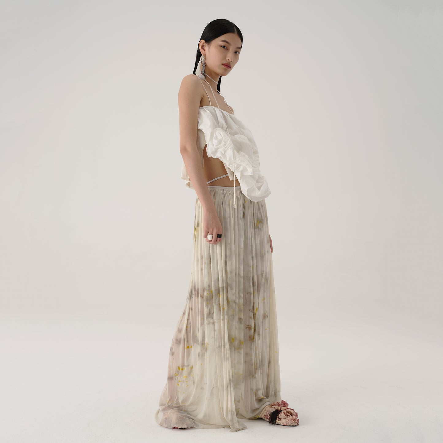 Lóng-Ru Lian Qing-Pleated Pants