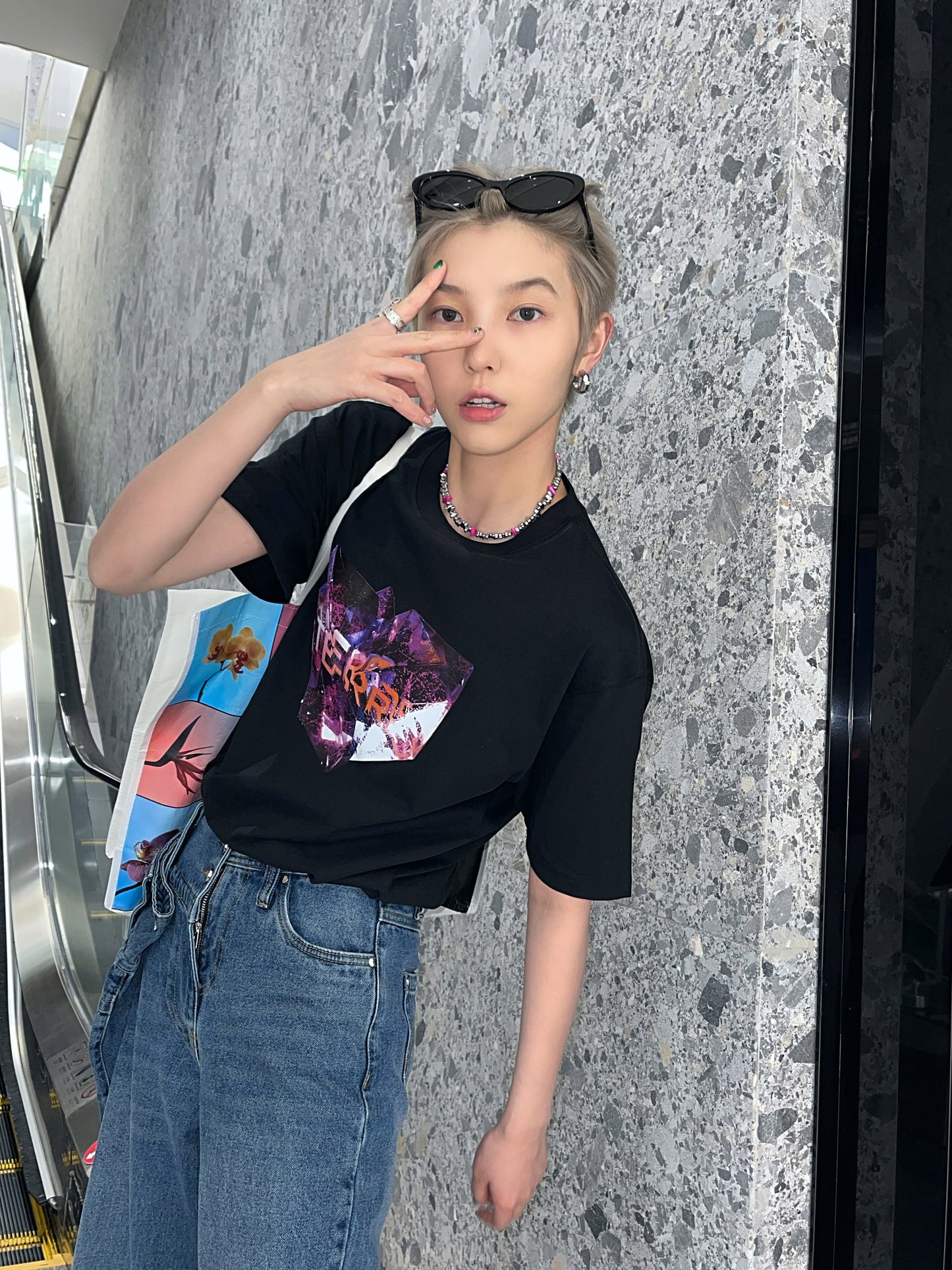 Le Trio Terre Crystal Terre T-shirt BLACK