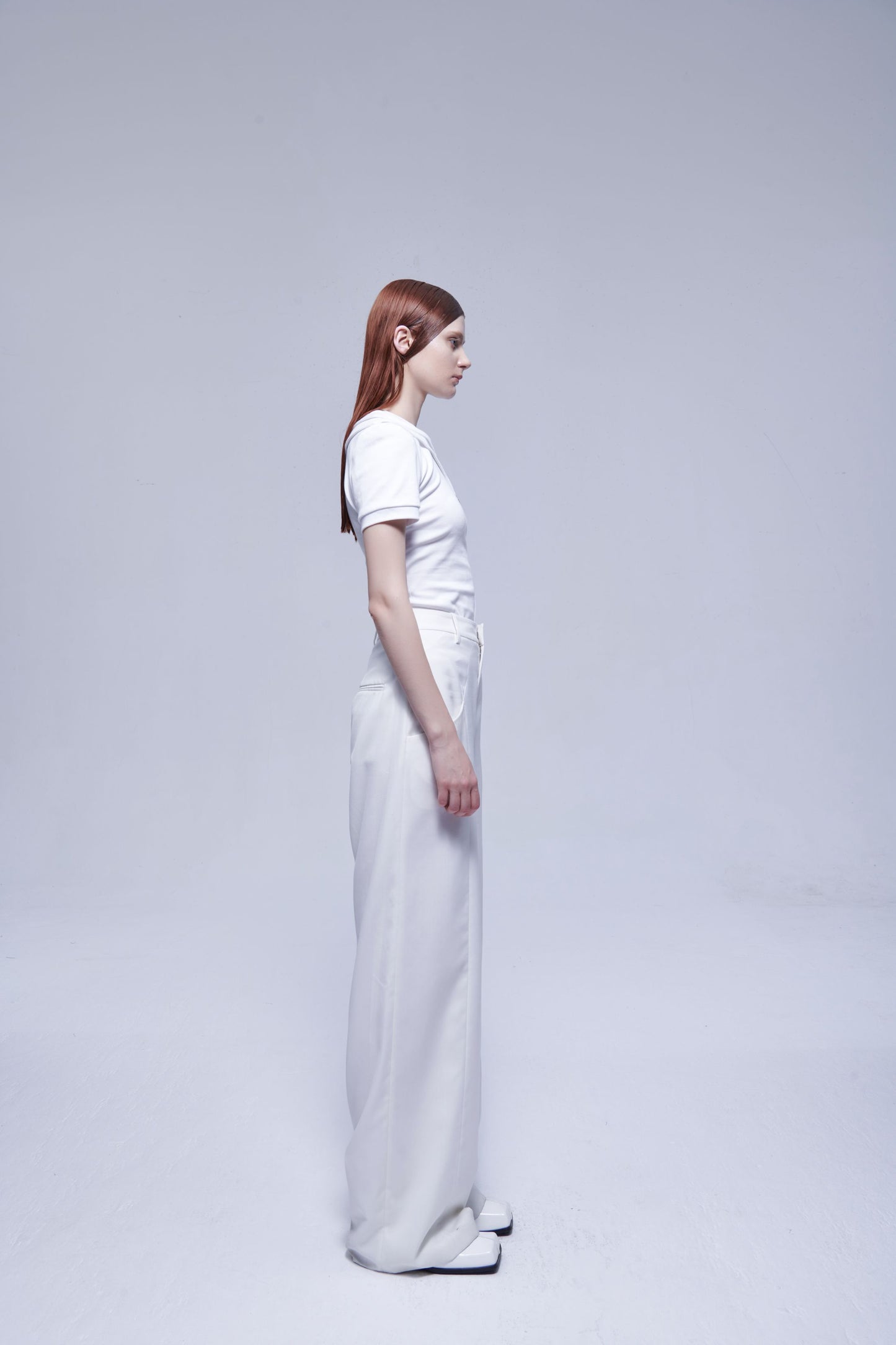 White Casual Wide-Leg Pants