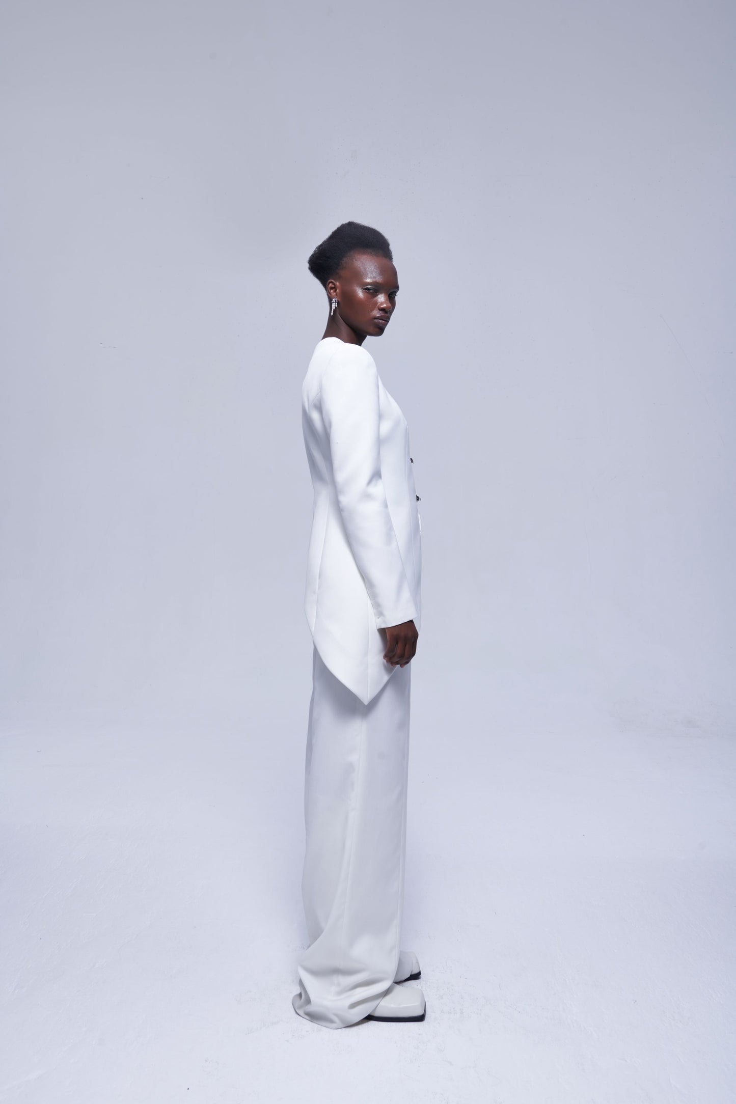 White Irregular Suit Jacket