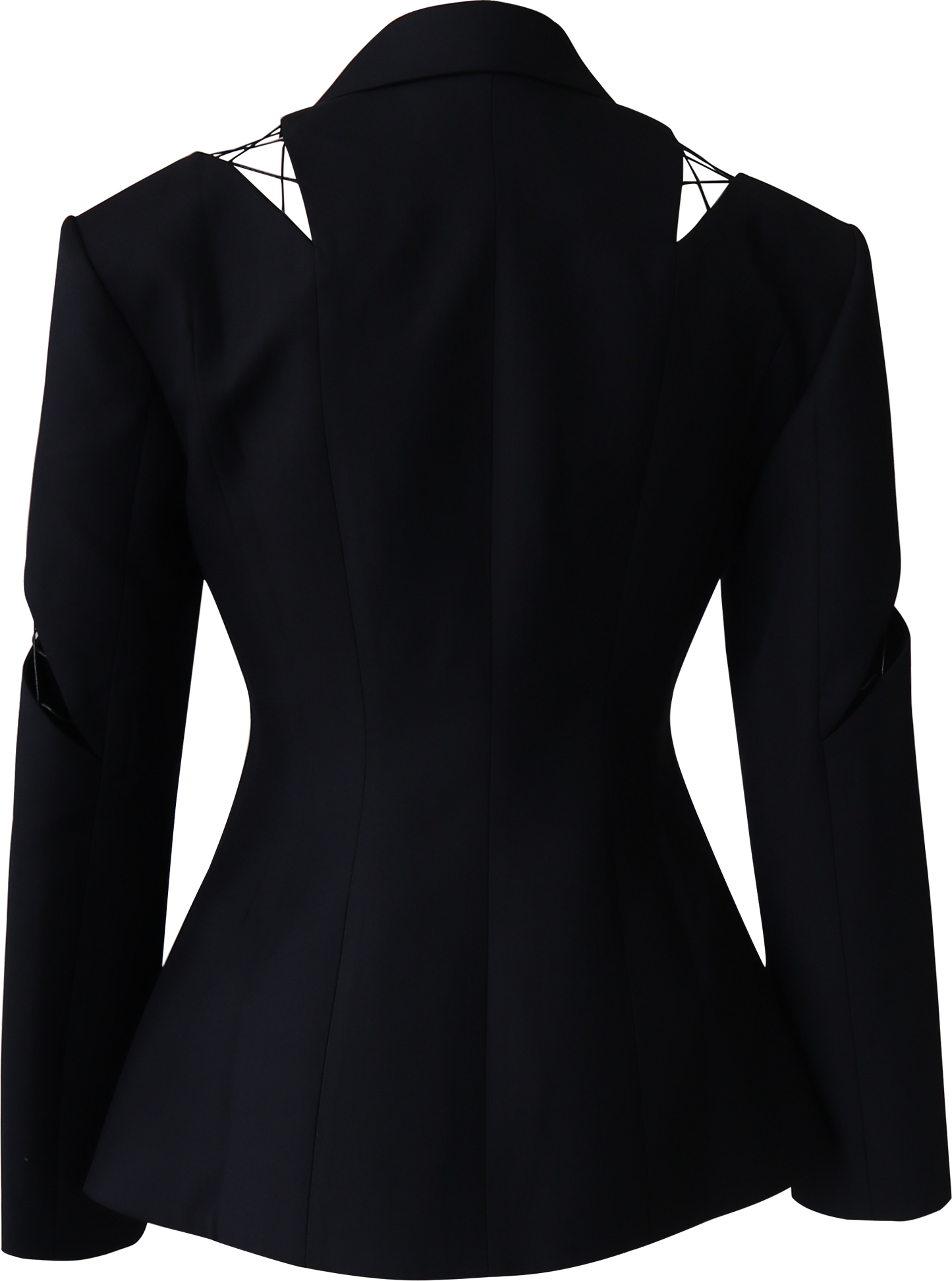 SIQI.Z Black Slim Fit Hollow Out Blazer