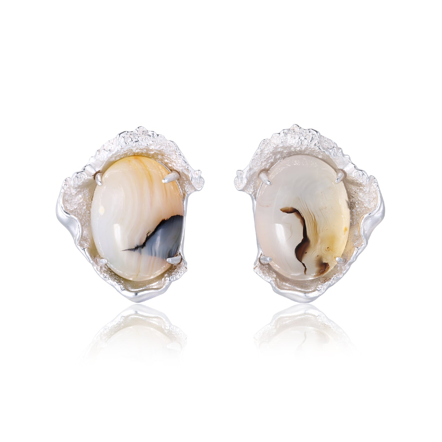 Ocean Chalcedony Shell Earrings