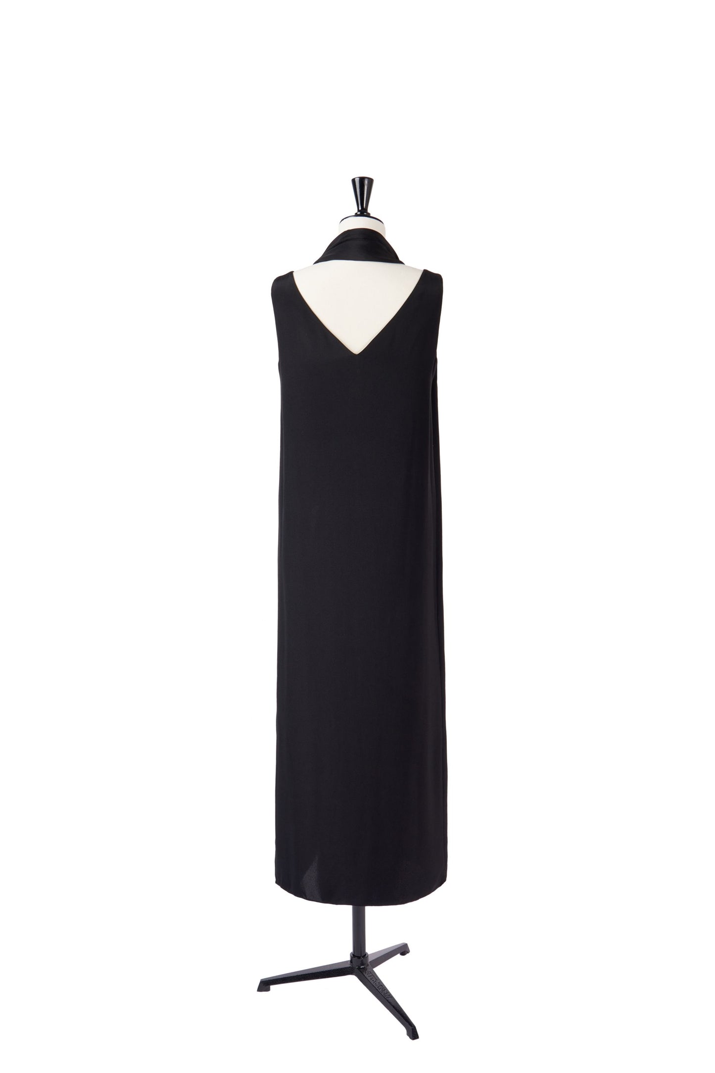 Black Silk Scarf Sleeveless Dress