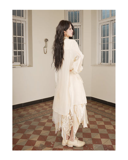 Floral Shirt Tea-Dyed Beige
