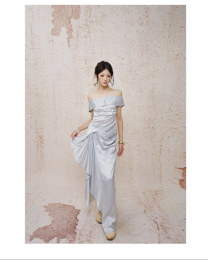 Magic Whisper Off-Shoulder Maxi Dress with Detachable Straps