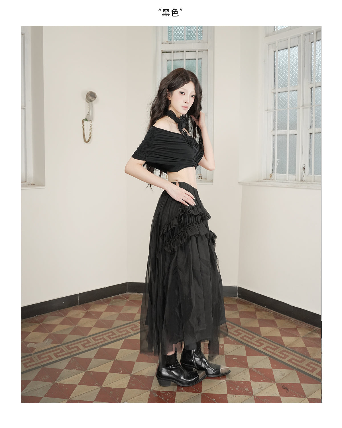 Wrapped Bandage Tube Top Black