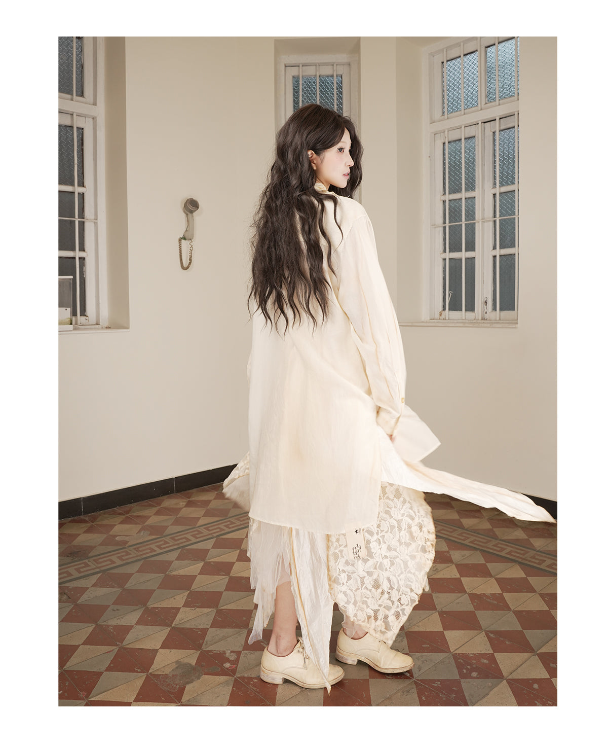Floral Shirt Tea-Dyed Beige