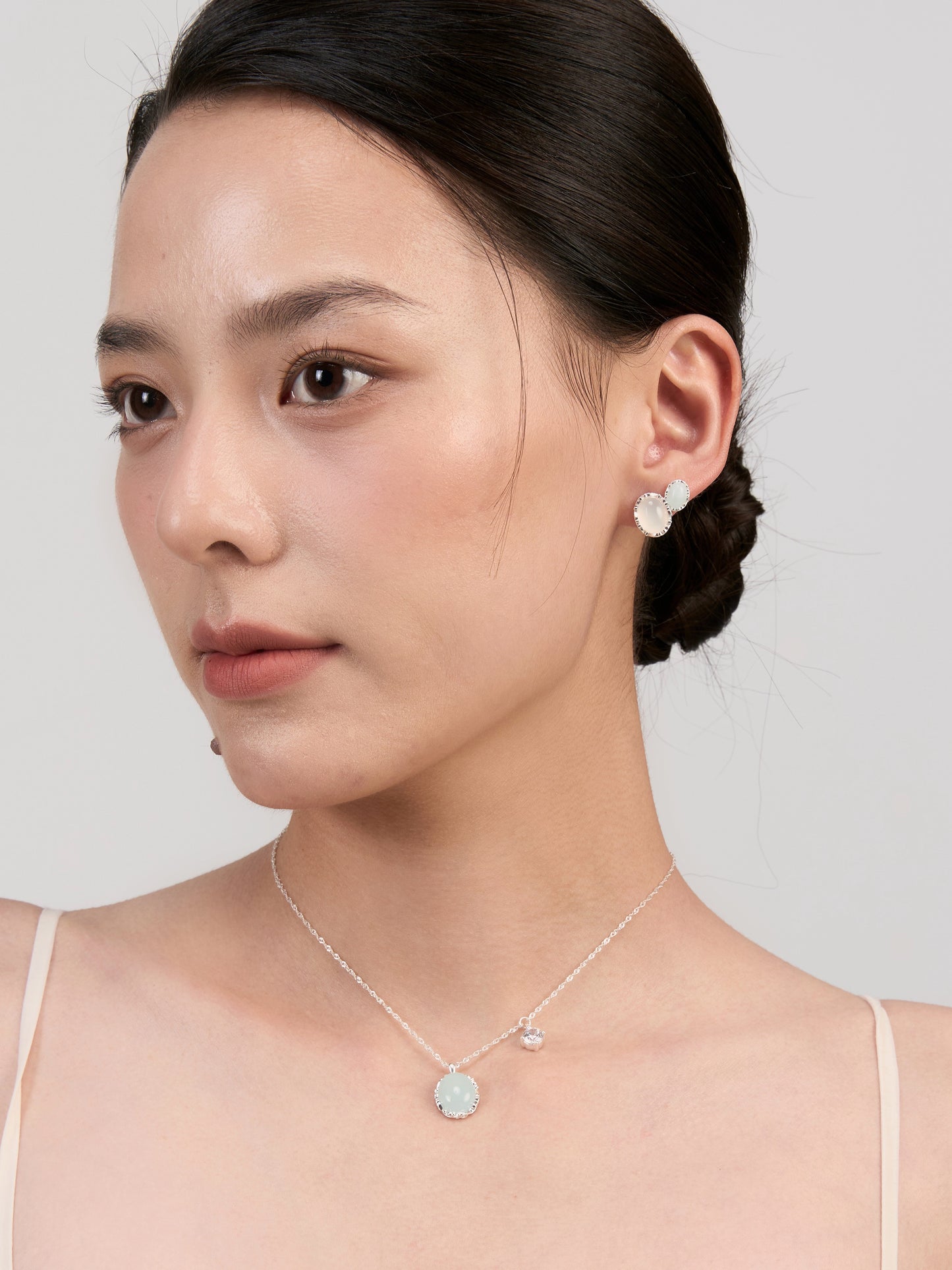 Twin Gemstone Stud Earrings · Ethereal Void