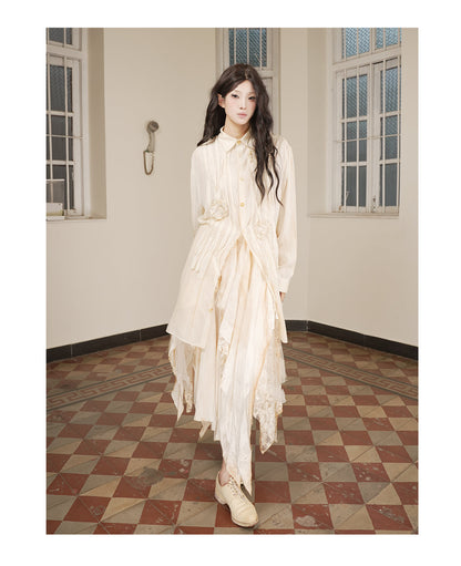 Floral Shirt Tea-Dyed Beige
