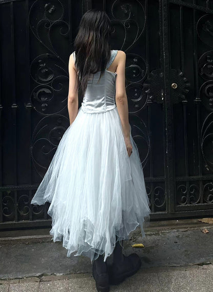 Forest Elf Tulle Skirt Washed Dyed Tiffany Blue