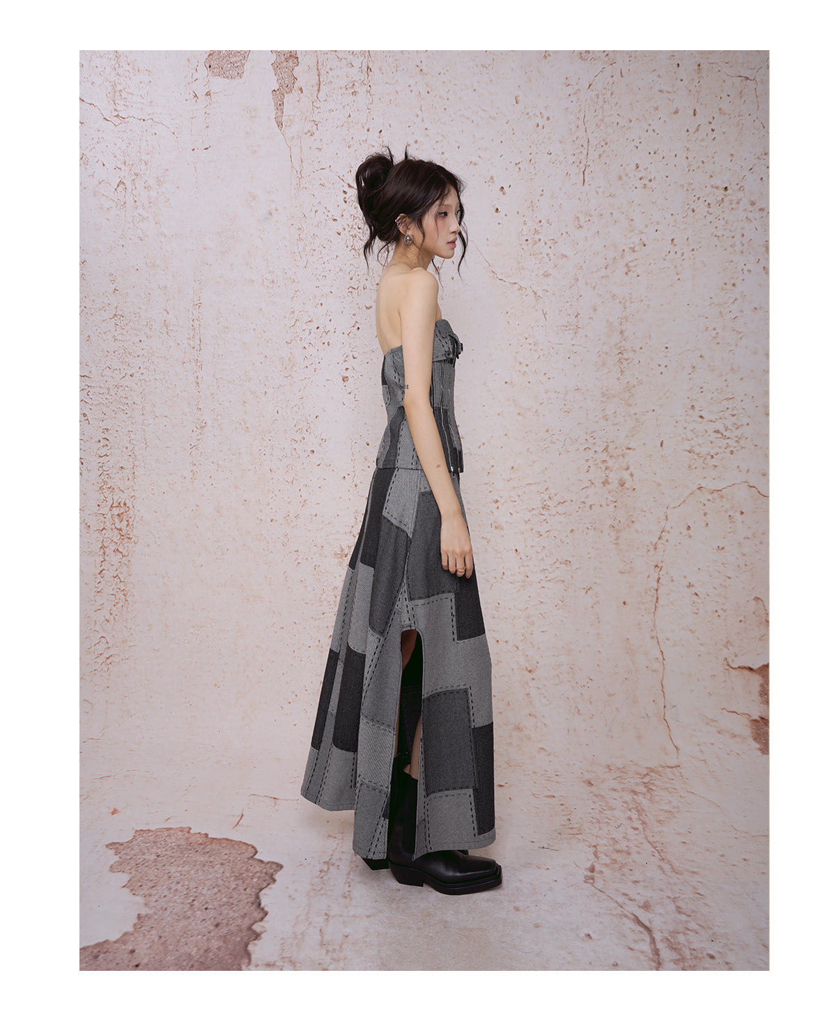 Deconstructed Asymmetric Maxi Skirt