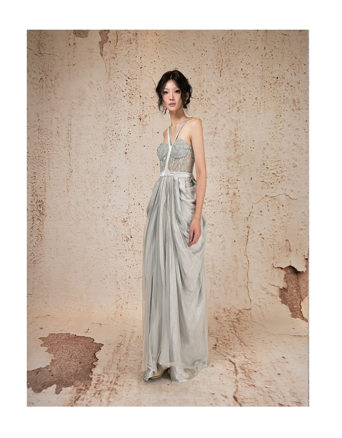 Hollow Flower Vase Maxi Dress
