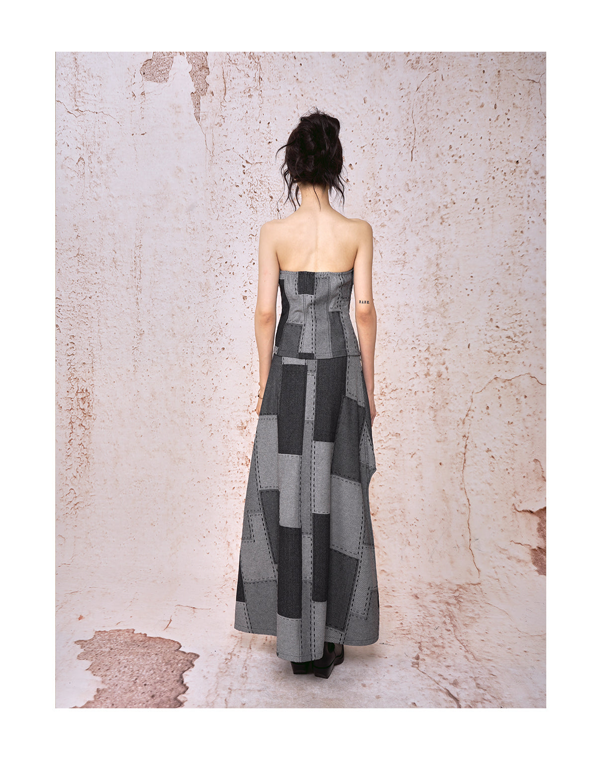 Deconstructed Asymmetric Maxi Skirt