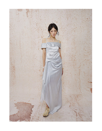 Magic Whisper Off-Shoulder Maxi Dress with Detachable Straps