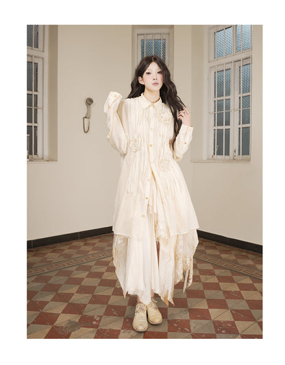 Floral Shirt Tea-Dyed Beige
