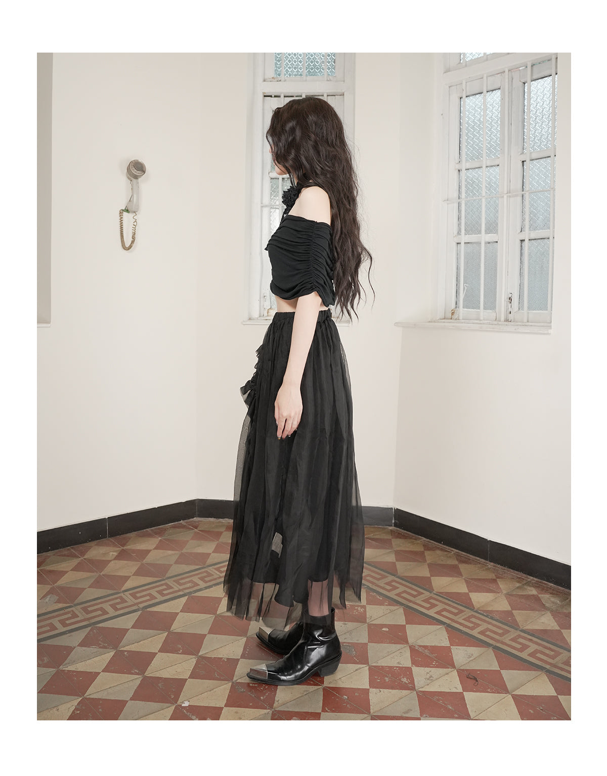 Wrapped Bandage Tube Top Black