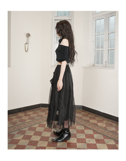 Wrapped Bandage Tube Top Black