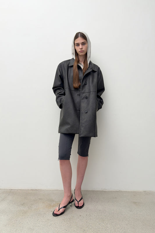 BUTTONED LEATHER JACKET