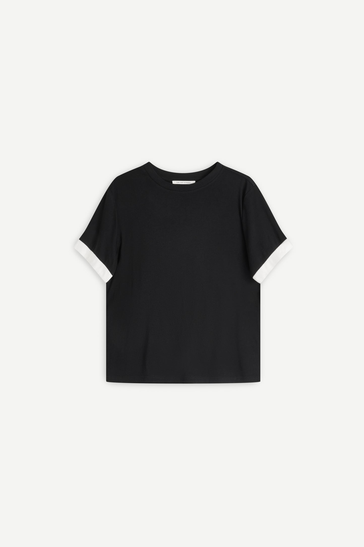 Satin Rolled-Sleeve Tee